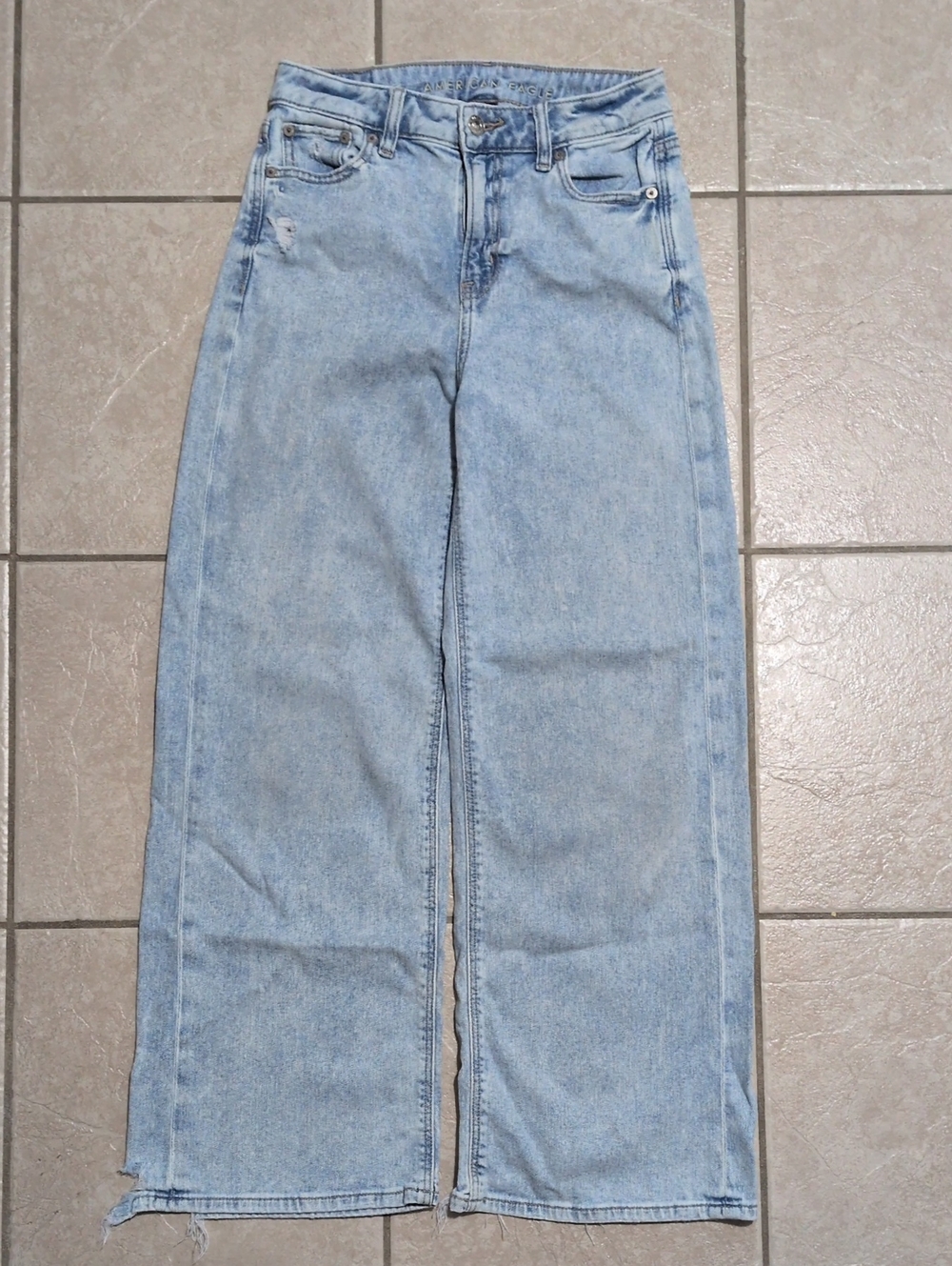 American Eagle Outfitters Light Blue High-Rise Wide-Leg Jeans